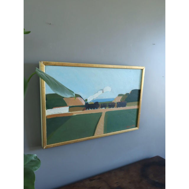 Mid 20th Century Mid-Century Modern 'The Stream Train' Vintage Original Landscape Oil Painting by Swedish Artist Eric Elfvén (1921–2008), Framed For Sale - Image 5 of 10