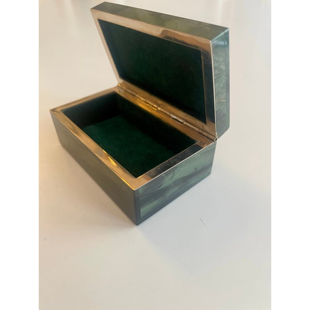 Mineral Box in Green Jasper with Velvet Lining, 1950s For Sale - Image 10 of 11