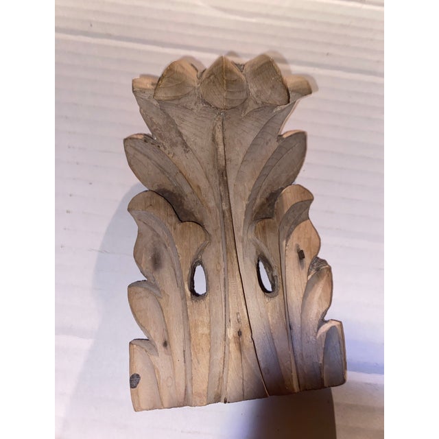 Circa 1870’s Hand-Carved Pine Wood Acanthus Leaf Salvage For Sale In Miami - Image 6 of 7