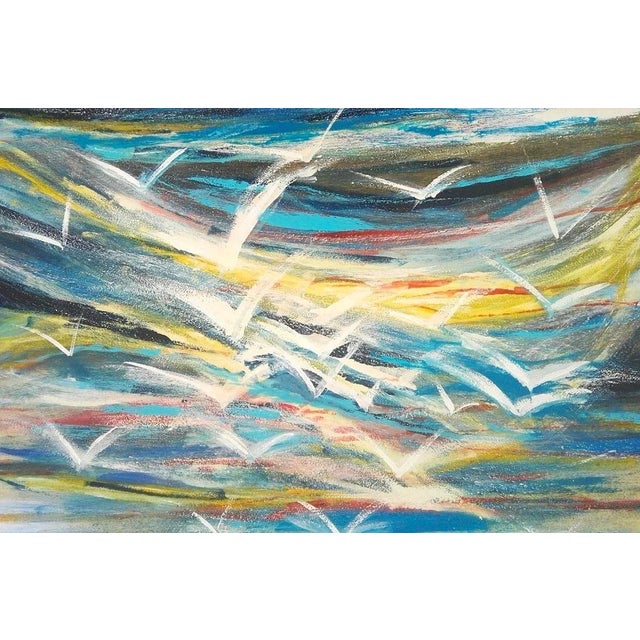 Flight of Seagulls - Acrylic on Plywood by M. Goeyens - 2018 2018 For Sale - Image 3 of 3