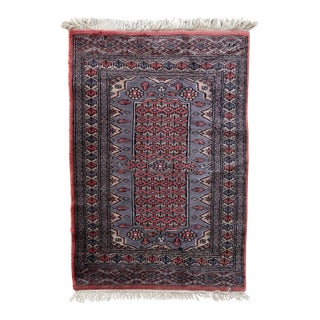 1950s, Handmade Vintage Uzbek Bukhara Rug 2.1' X 3.1' For Sale