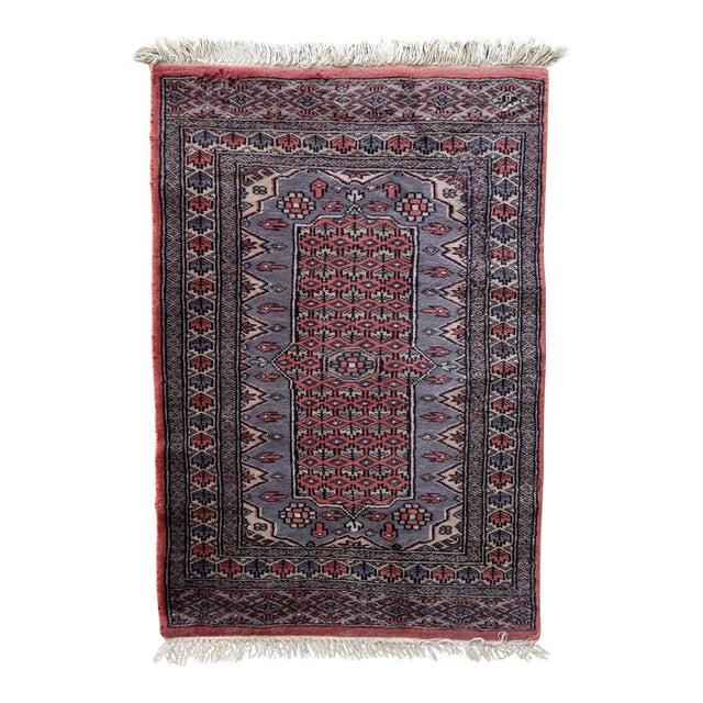 1950s, Handmade Vintage Uzbek Bukhara Rug 2.1' X 3.1' For Sale