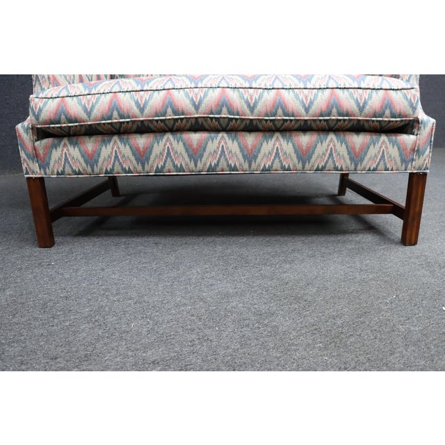 Southwood Flame Stitch Upholstered Settee For Sale - Image 9 of 12