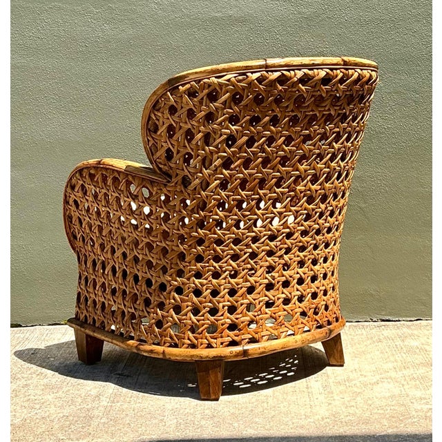 Vintage French Cane Lounge Chair For Sale In West Palm - Image 6 of 17