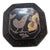 1970s Vintage Octagonal Bird and Pomegranate Chinese Lidded Black Box For Sale
