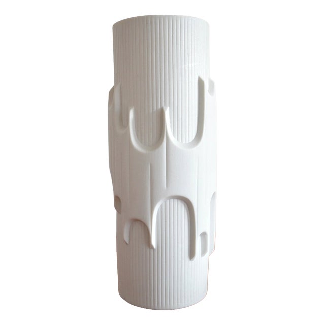 Mid-Century Porcelain Biscuit Floor Vase from Scherzer Porzellan Bavaria, 1960s For Sale