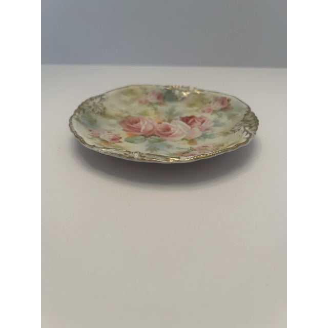 Victorian Early 20th Century Royal Bayreuth Rose Tapestry “Dessert Plate” For Sale - Image 3 of 6