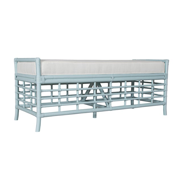 Not Yet Made - Made To Order Luna Bench - Light Blue For Sale - Image 5 of 7