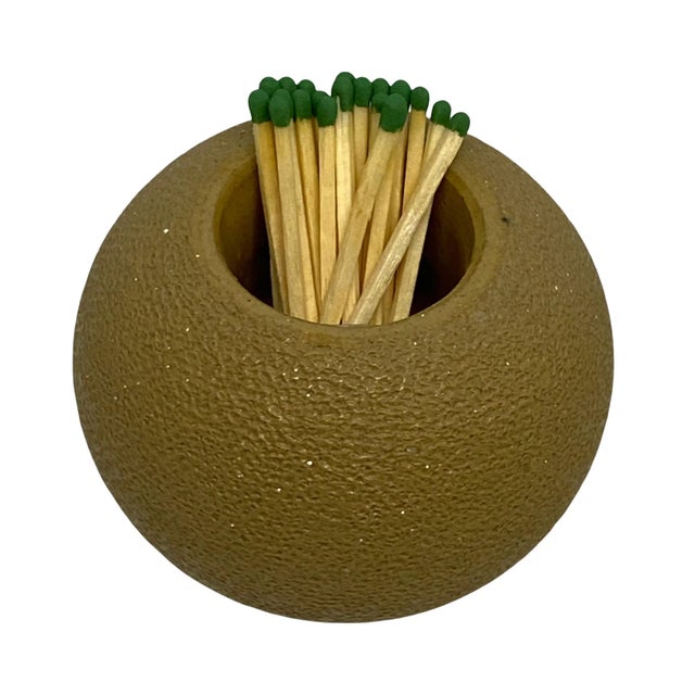 Beige Mid-Century Lovatt’s Langley Pottery England Round Match Striker Holder For Sale - Image 8 of 13