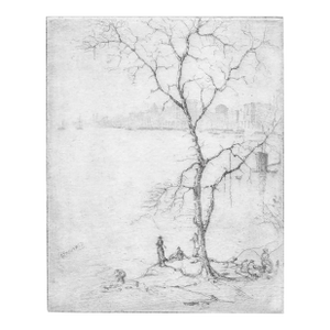 1919 William Meyerowitz Hudson River New York Etching