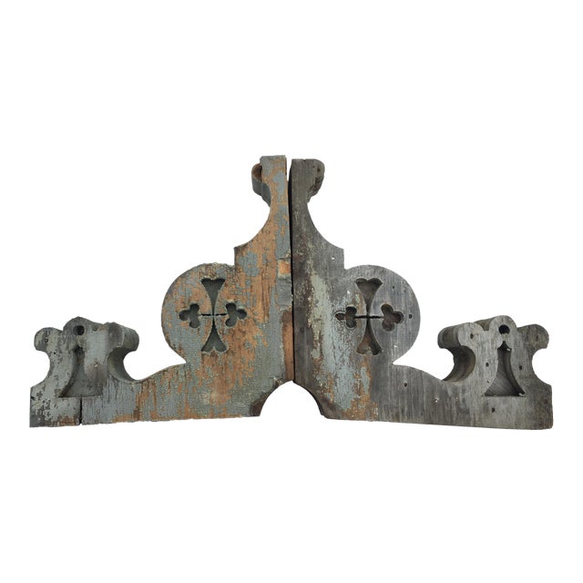 Weathered Wooden Corbels - A Pair For Sale