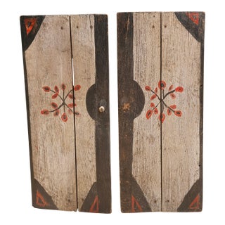Antique Pair of Primitive Cupboard Doors For Sale
