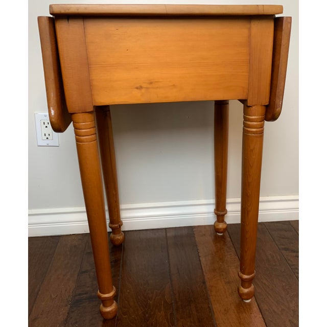Late 19th Century Late 19th Century Small Dropleaf Pine Side Table For Sale - Image 5 of 11