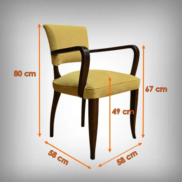 Vintage Bridge Armchairs, 1940, Set of 4 For Sale - Image 15 of 16