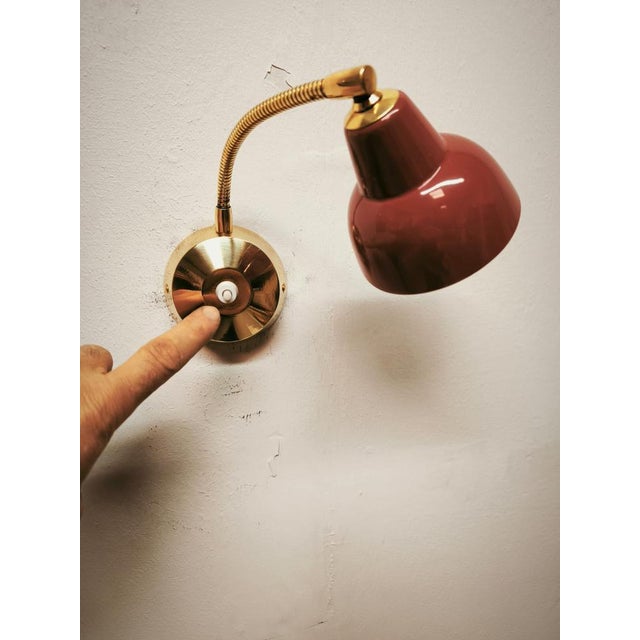 Adjustable Wall Light with Push-Button Ignition, 1960s, in Very Good conditions. Designed 1960 to 1969 Up to 250V...