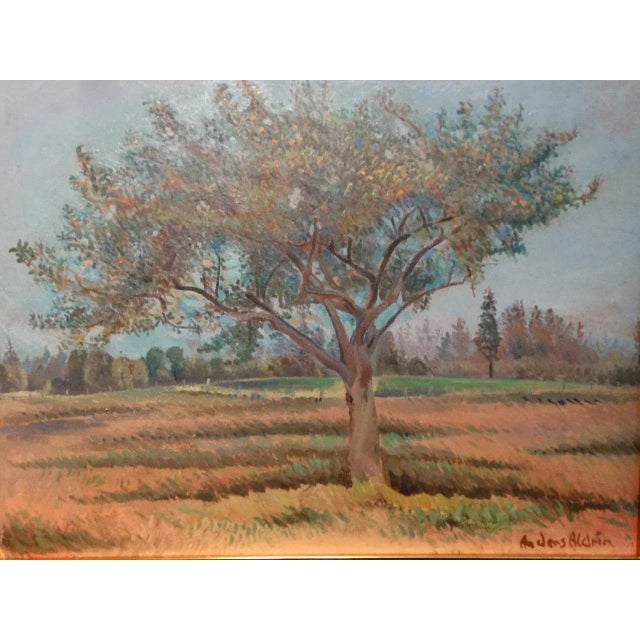 1930s "Apple Tree" Oil Painting by Anders Aldrin For Sale - Image 5 of 7