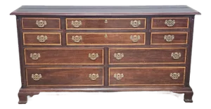 Late 20th Century Stickley Banded Mahogany Dresser Chest of Drawers Dovetail Construction