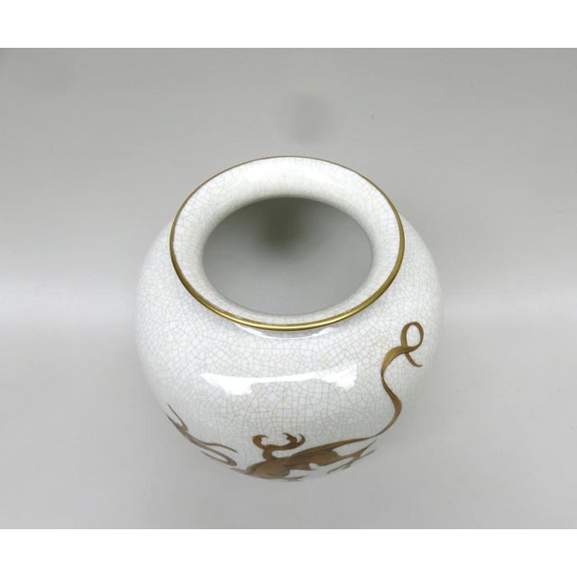 Beige Vase with Dragon by A. Geigenmüller for H&C Heinrich, 1940s For Sale - Image 8 of 18