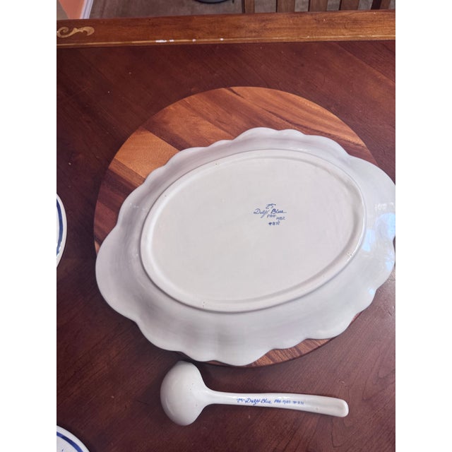 1980s Delft Blue Tureen With a Lid , Laddle and an Underplate For Sale - Image 12 of 15
