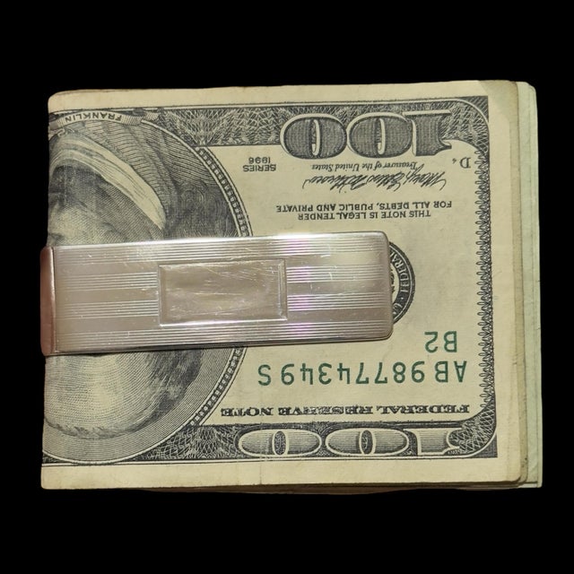 Traditional 1990s Tiffany & Co Etched Money Clip Sterling Silver Estate For Sale - Image 3 of 5