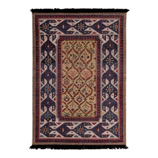 Rug & Kilim Seychour Style Rug, Red and Blue Geometric Pattern, 10x14 For Sale