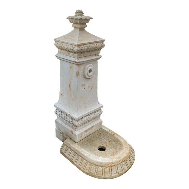 A Unique Hand-Carved Italian Vedovella Fountain, Made of Natural Limestone For Sale