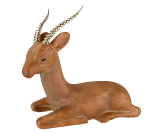 Ceramic Deer With Brass Horns