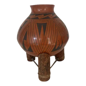 Mid 20th Century Casa Grande Textured Olla Pottery Jar by Chela Olivas