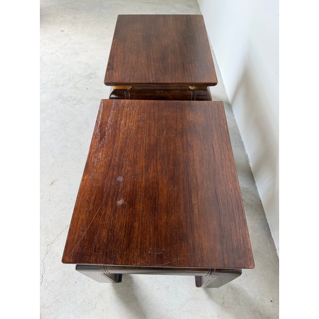 Vintage Chinese Ming Style Mahogany Stools With Floral Cushions – A Pair For Sale - Image 11 of 18