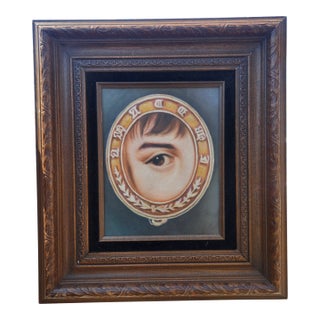 1980s Oil on Canvas Portrait of a Victorian Lovers Eye Painting For Sale