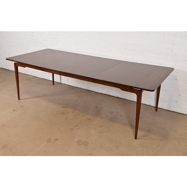 Mid-Century Modern Ico Parisi Style Mid-Century Modern Sculpted Walnut Dining Table, Newly Refinished For Sale - Image 3 of 11