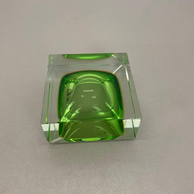 Murano Green Glass Sommerso Ashtray by Flavio Poli, 1970s For Sale - Image 15 of 16