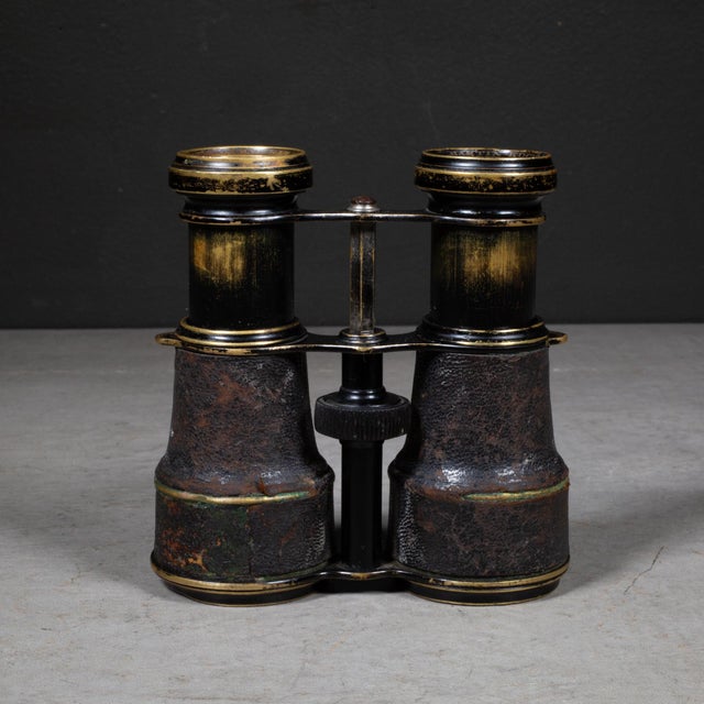 Brown 19th C. Leather Wrapped German Alpenglas Binoculars For Sale - Image 8 of 10