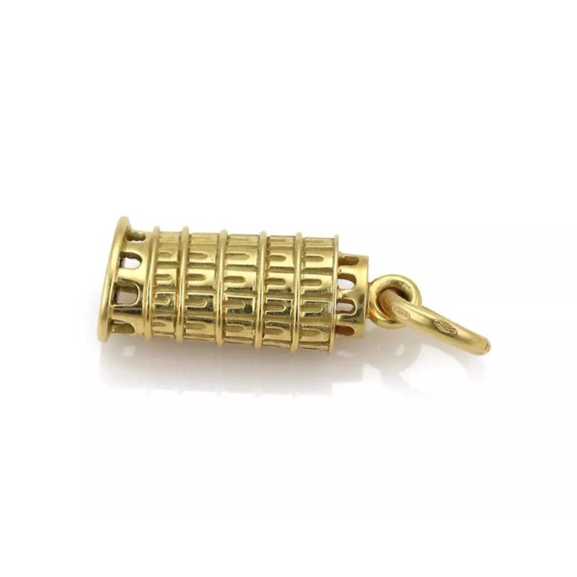 Pomellato Leaning Pisa Tower 18k Yellow Gold Charm Pendant For Sale - Image 4 of 5