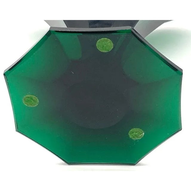 19th Century 19th Century Biedermeier Emerald Cut Crystal Oval Octagonal Vase For Sale - Image 5 of 11