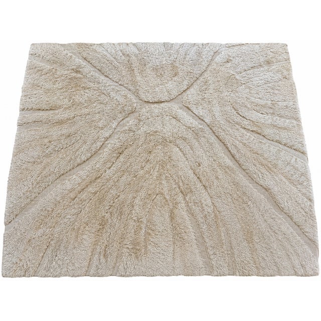 Tan Rh Tarras Wool Rug – 10' × 14' Wheat | 100% Hand-Spun Wool | Hand-Knotted | Sculptural High-Low Texture For Sale - Image 8 of 18