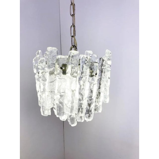 Ice Crystal Pendant Light attributed to Kalmar, 1960s For Sale - Image 9 of 12