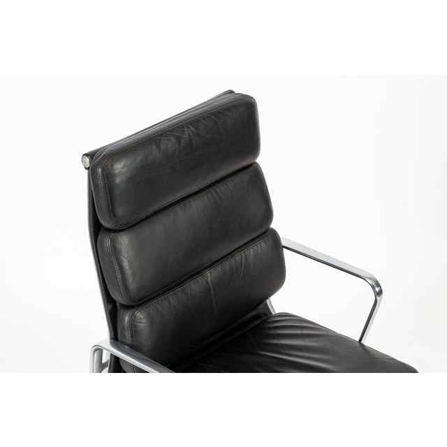 Pair 2001 Authentic Eames Herman Miller Tall Black Leather Office Chairs For Sale - Image 14 of 15