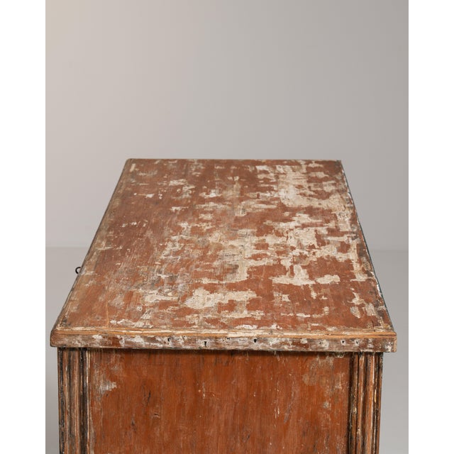 Wood Early 19th Century Swedish Sienna Gustavian Patinated Wood Secretary Desk For Sale - Image 7 of 15