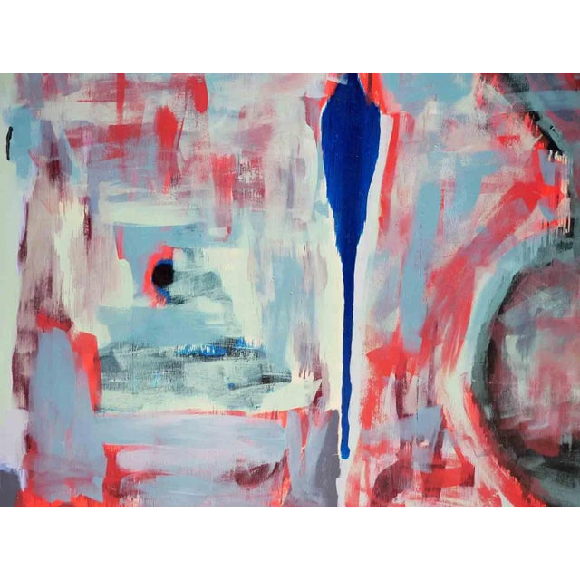 2022 "Matriarch" Blue and Bright Red Abstract Painting by Paul Reeves For Sale - Image 11 of 12