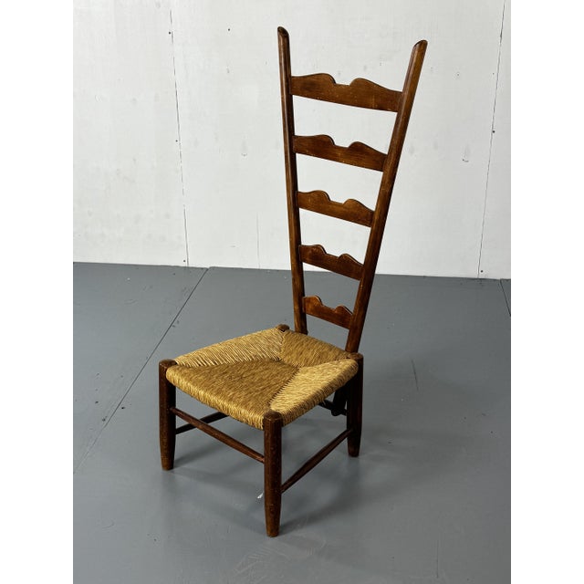 Highback fireside or side chair by Gio Ponti for Casa e Giardino, Italy around 1939. The highladder backrest chair is made...