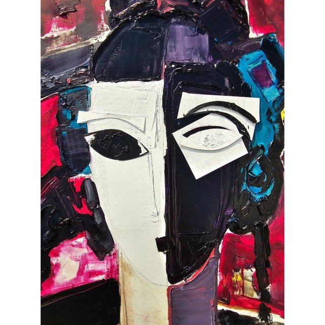 Original Oil Painting 'Portrait of a Woman' by Diane Grant, Unframed For Sale - Image 4 of 12