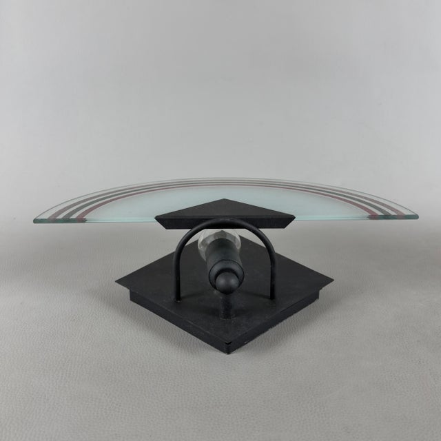 Metal Crescent Moon Wall Lamp in Satin Murano Glass and Metal, 1970s For Sale - Image 7 of 14