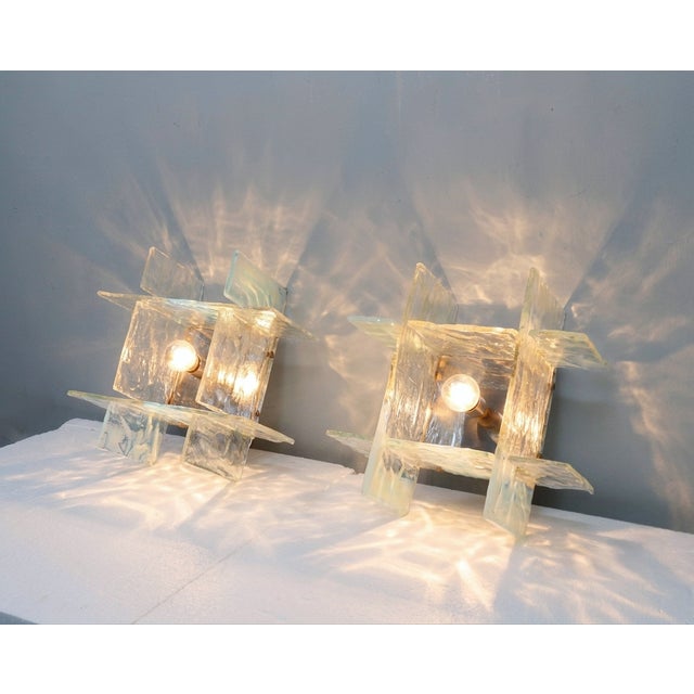 1960s Murano Glass Sconces from Mazzega, 1960s, Set of 2 For Sale - Image 5 of 14
