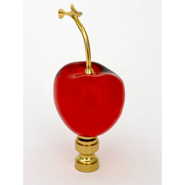 Figurative Cherry Lamp Finial on Brass Hardware For Sale - Image 3 of 6