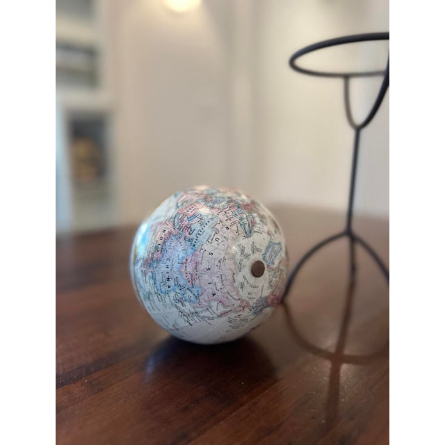 Late 20th Century Vintage World Globe on Iron Tripod Stand For Sale - Image 5 of 6