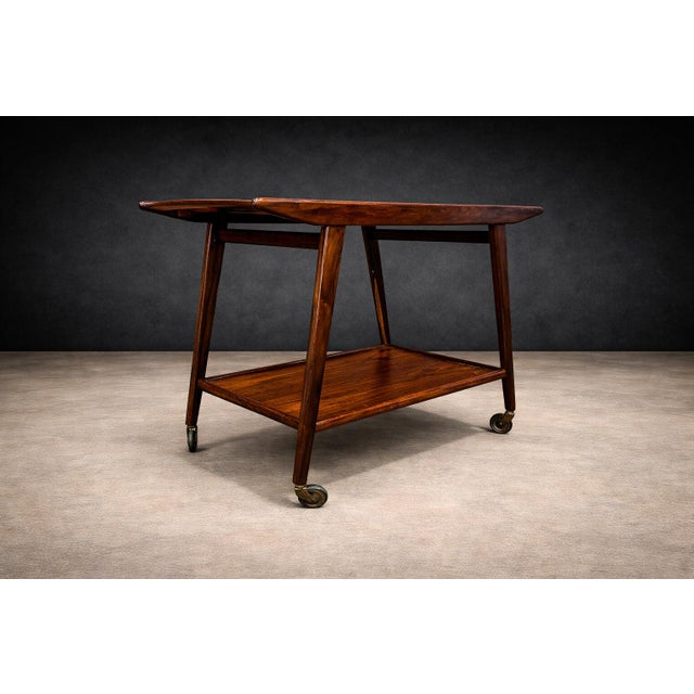 Geraldo de Barros for Unilabor Bar Cart in Jacaranda & Hardwood, Brazil, 1960s - Lot 499A For Sale In New York - Image 6 of 14