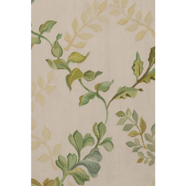 Rug & Kilim Rug & Kilim’s Tudor Style Flatweave Runner in Cream and Green Floral Patterns For Sale - Image 4 of 7