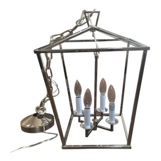 Visual Comfort 4-Light Polished Nickel Pendant For Sale