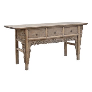 Antique Chinese Carved Fruitwood Altar Table For Sale